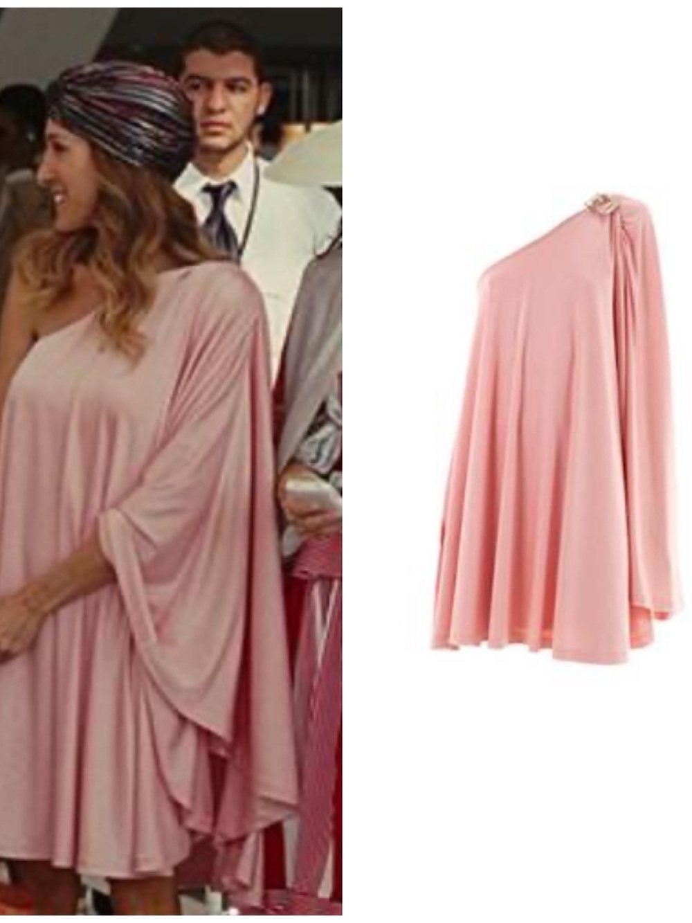 Halston Heritage One-Shoulder Peach Dress from Sex and the City Carrie dress